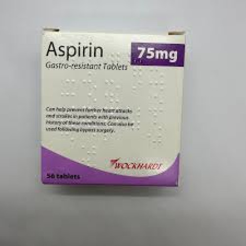 Aspirin 75mg Enteric-coated Tablets (56 Tablets) by Wockhardt UK Ltd